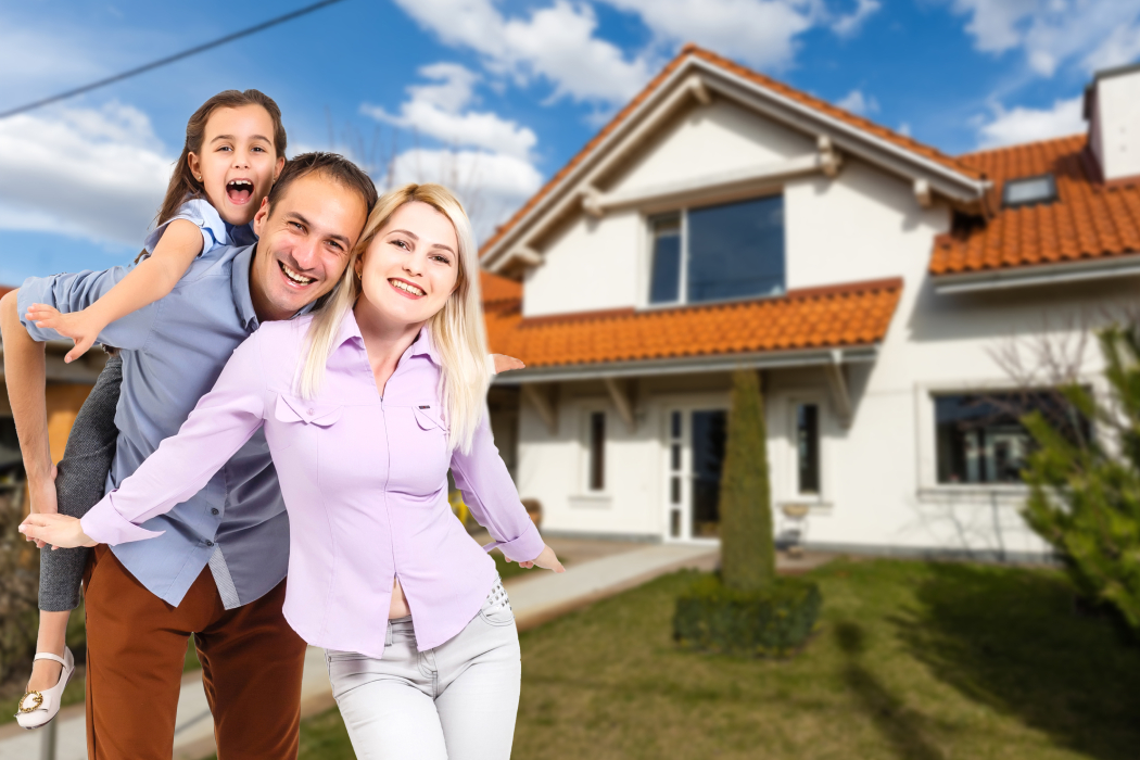 Happy Family Near New House Real Estate Concept (1)
