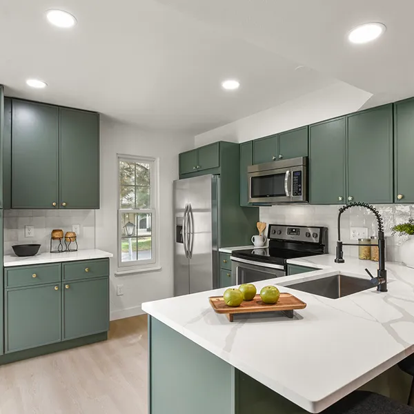 Green Kitchen After Renovation