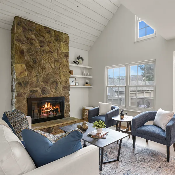 Living Room Fireplace After Renovation