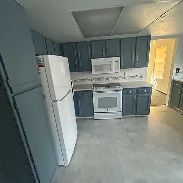 White Gray Kitchen Before Renovation